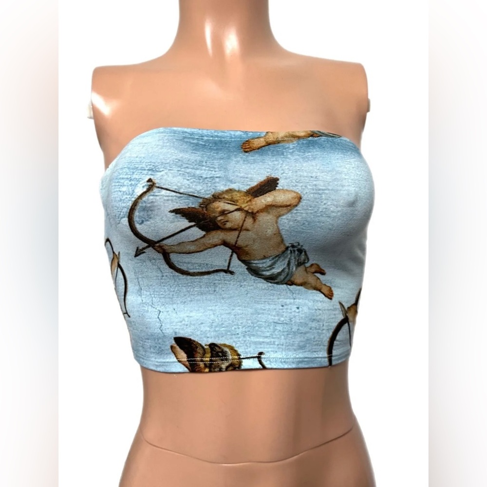 Blue Angels Cherub artsy Tube Top Fairycore rave party cosplay Coachella